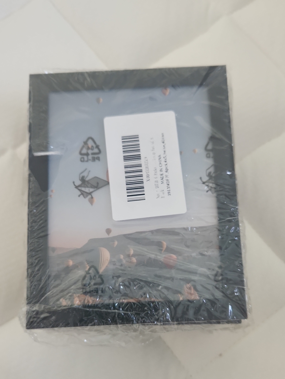 Black Photo Frame with Hot Air Balloon Print